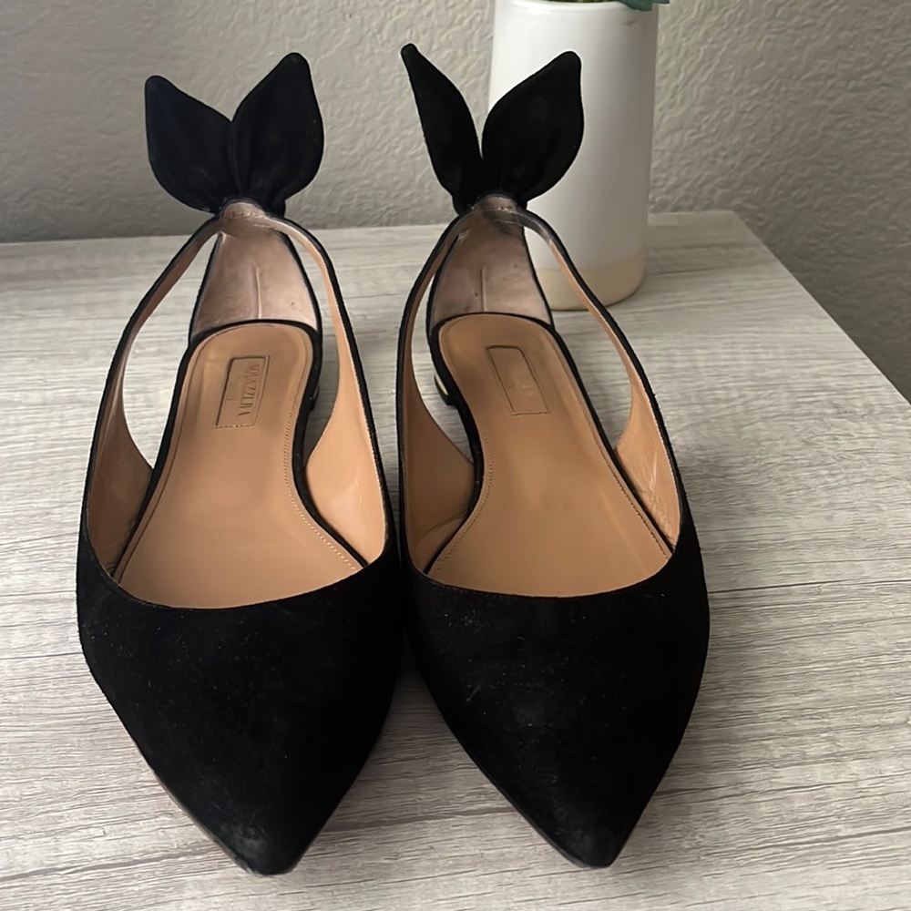 Aquazzura Bow Tie Ballerina Flats - ASO Meghan Markle